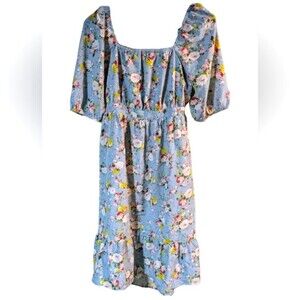 Kojooin Floral Smocked Square Neck Backless Coquette Mini Dress